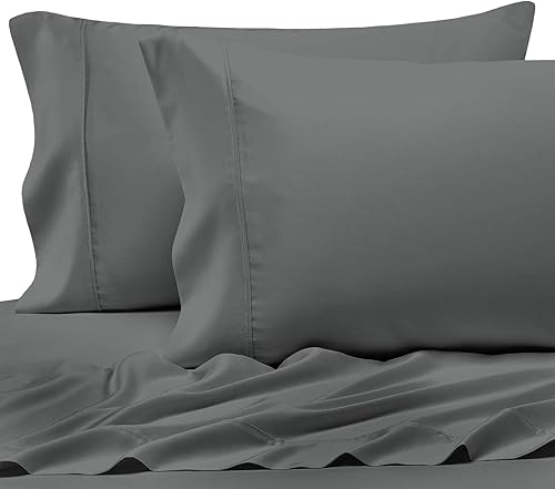 Pizuna - Fundas de almohada de algodón puro y satén liso de 400 hilos