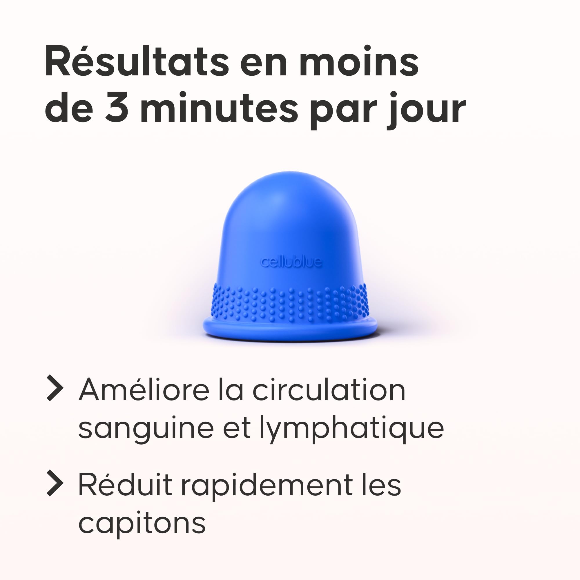 Cellublue Ventouse Anti-Cellulite Originale & Brevetée – Méthode palper-rouler, aide à réduire l’aspect peau d’orange, améliore la fermeté, résultats en 7 jours