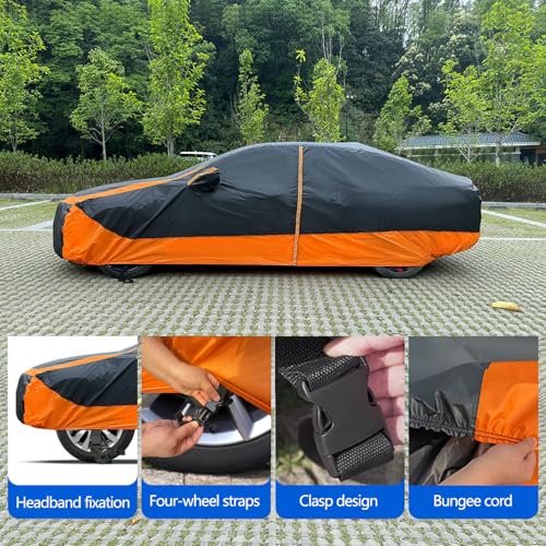 Image of Waterproof Outdoor Cover with Zipper Door Reflective Strips Fit for Toyota Camry, Nissan Altima, Honda Accord, Chevy Malibu, Kia Optima /K5, Subaru Legacy, Buick Regal etc. Fit Length (187-194 inch)