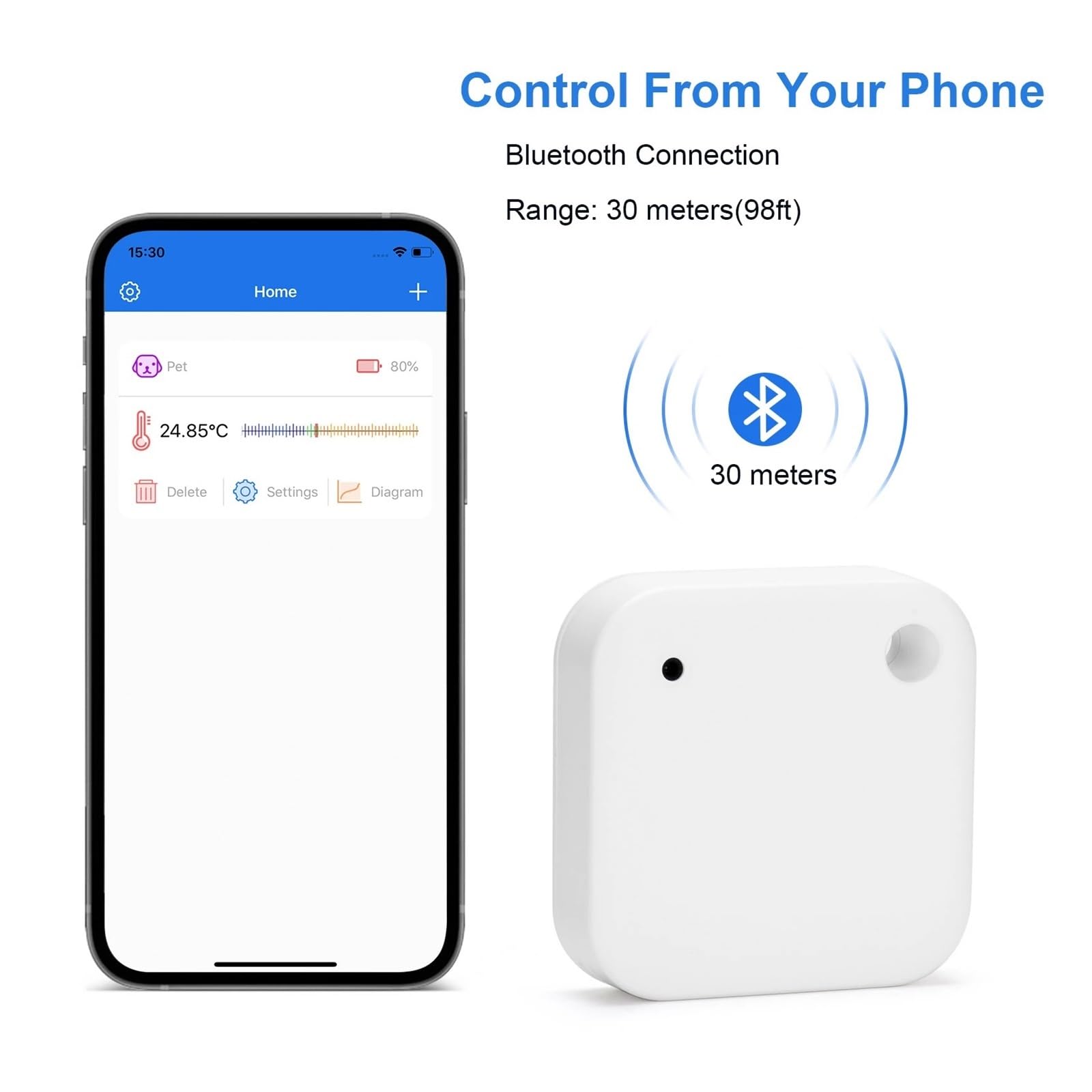 Inteligentny Termometr Bluetooth I Higrometr Czujnik Temperatury Wilgotności Do Domowej Stacji Pogodowej Data Expt Dokładny Szybki Monitorowanie Czasie Rzeczywistym(IBS-TH2 Thermometer)