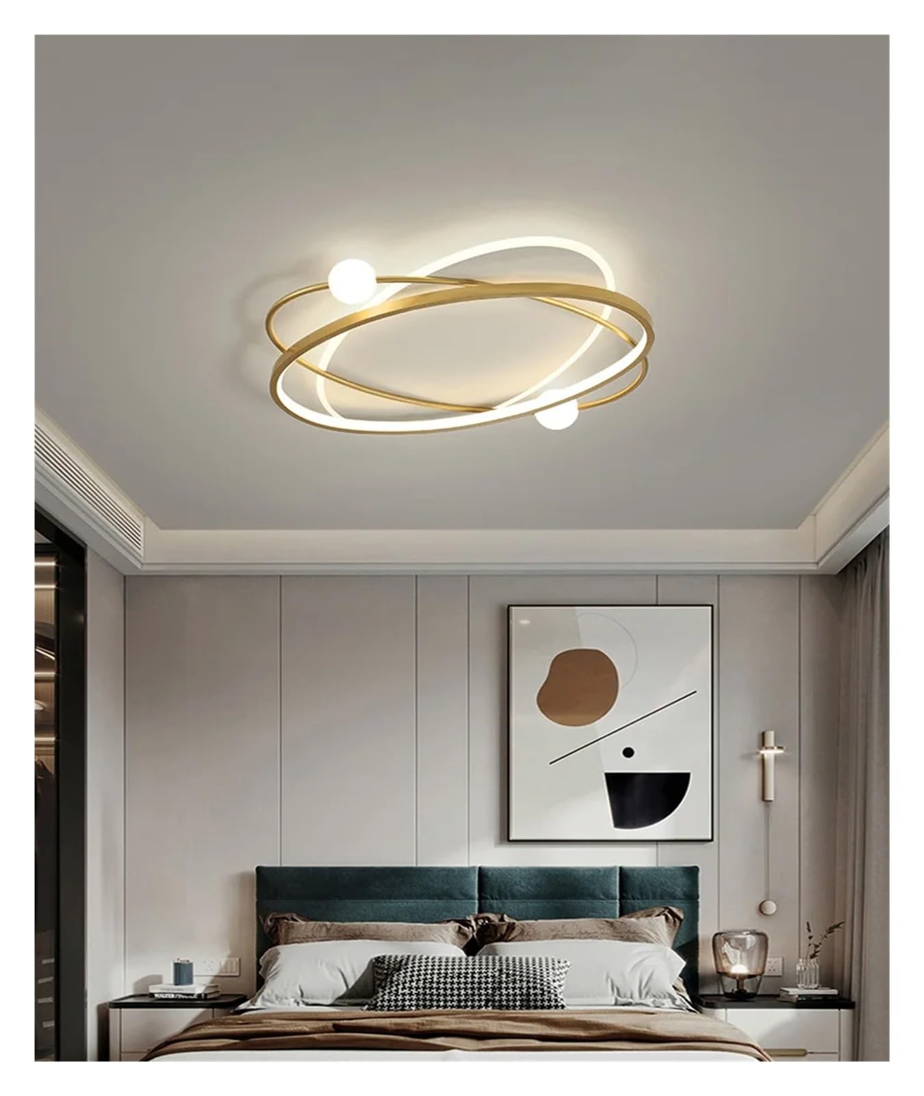 Lustre avec éclairage LED décoratif au plafond pour salon design