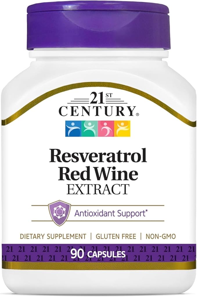 Resveratrol Century C/90 Cáps 200mg Importado Com Vit. C