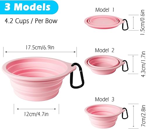 Miniatura 4 de PetBonus 2-Pack Silicone Collapsible Dog Bowls and Dog Collar Safety Clip