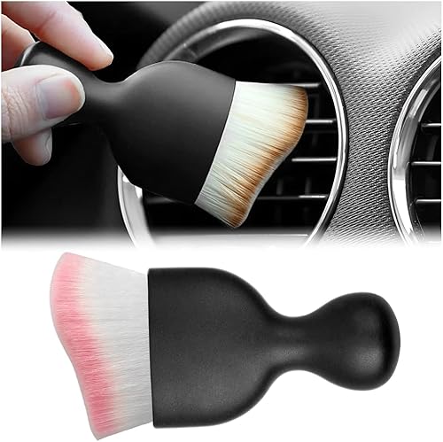 AICEL Cepillo de detalles para automóvil, cepillo para quitar el polvo interior del automóvil, herramienta de limpieza de cerdas suaves para