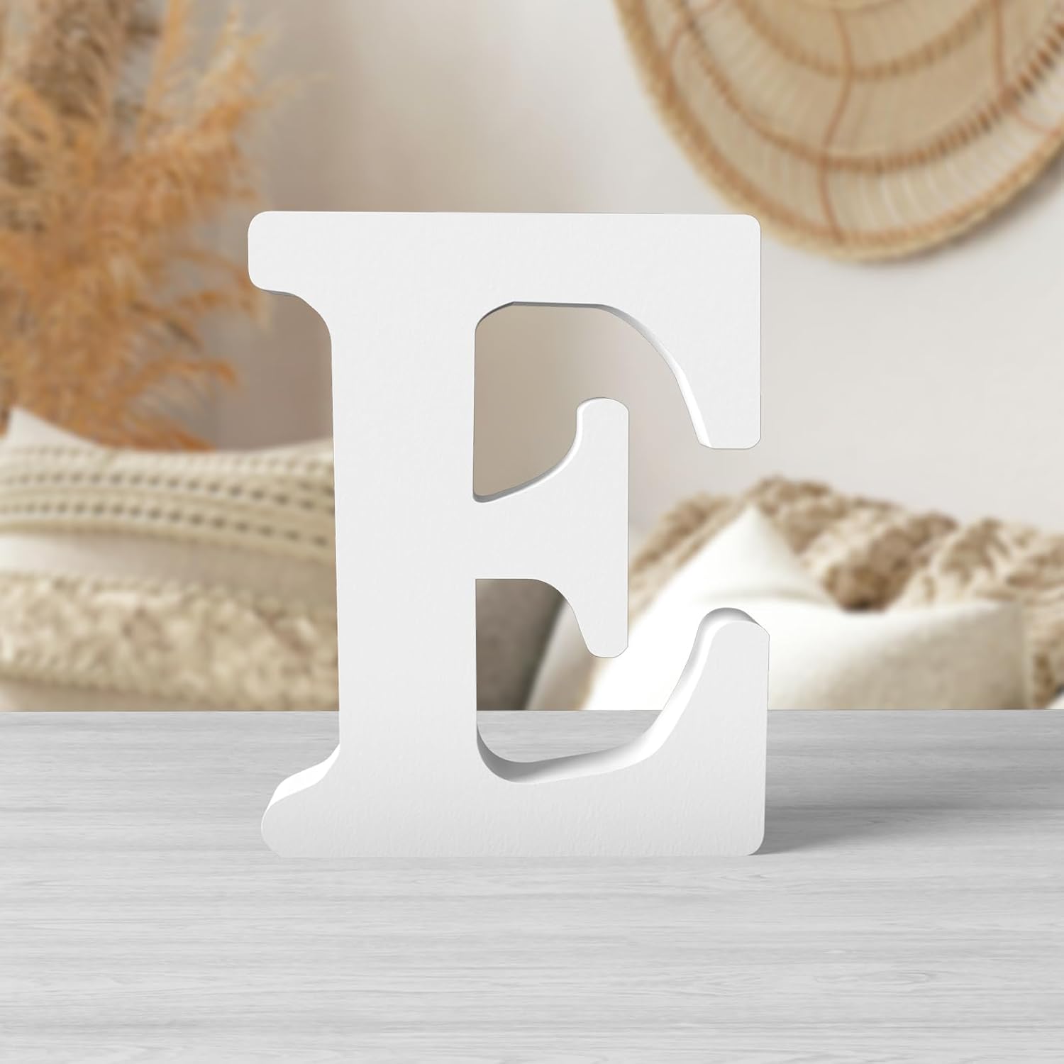 Zaruatu 6 Inch White Wooden Letters Unfinished Wood Letters