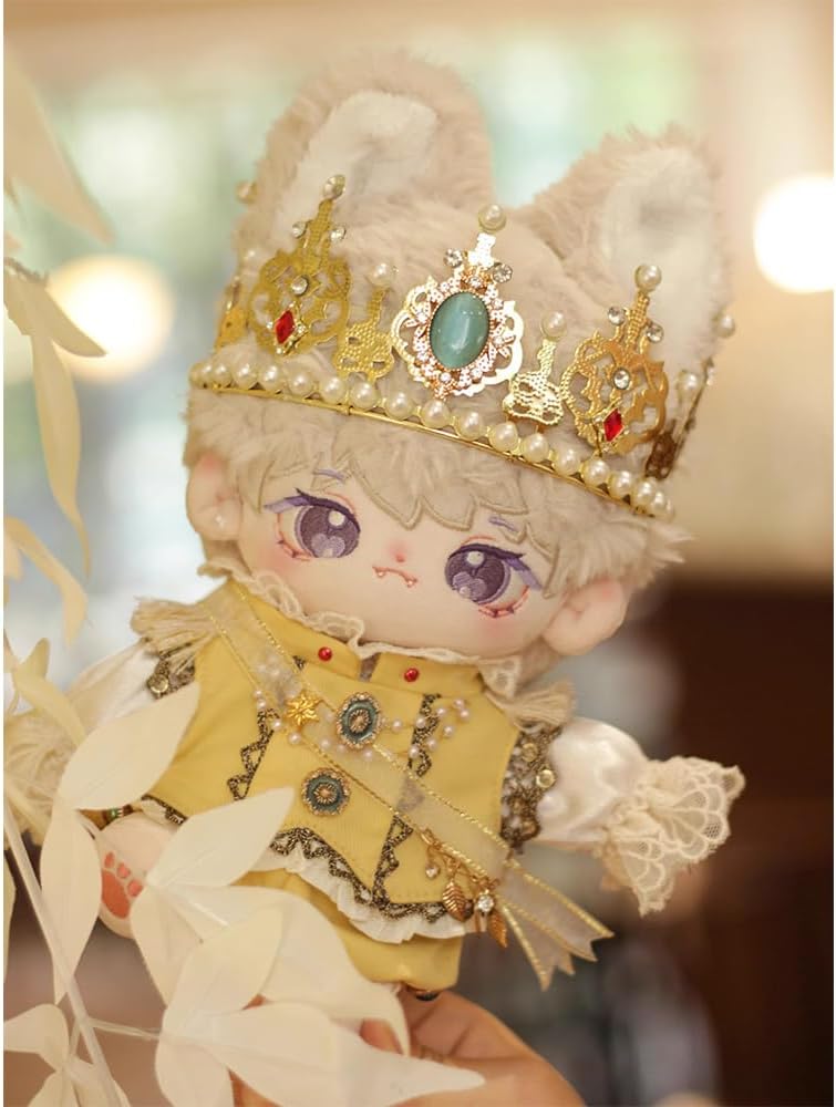 niannyyhouse 20cm Plush Doll Clothes Crown Coat Vest Pants Ribbon European Court Outfit 8in Dolls Dress Up Accessories