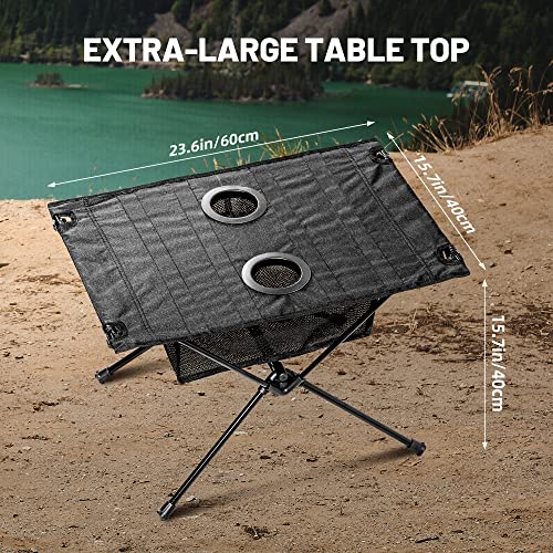 ZUNE LOTOO Portable Lightweight Camping Folding Table, 60x40x40cm Large Waterproof 35kg Bearing Capacity Sturdy Picnic Table - Image 3