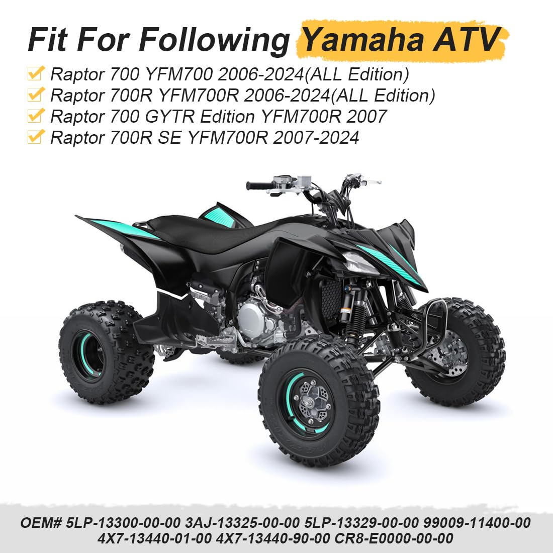 Pompa oleju i filtr oleju z uszczelką przekładni Zestaw świec zapłonowych pasuje do Yama-ha Raptor 700/700R 2006-2024