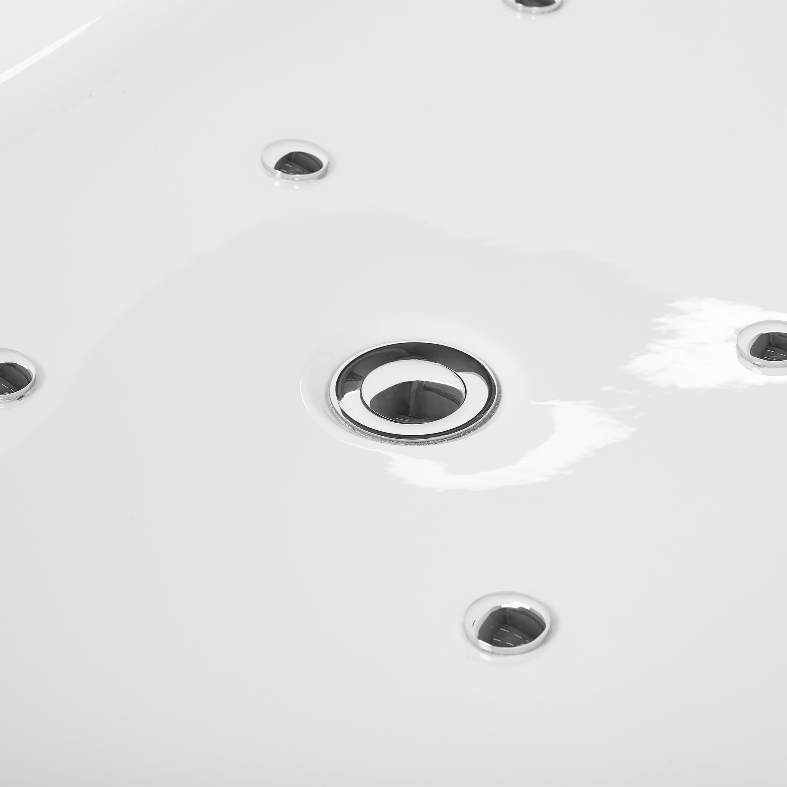 Vasca da Bagno Freestanding Idromassaggio con Luci LED Bianca 170 cm