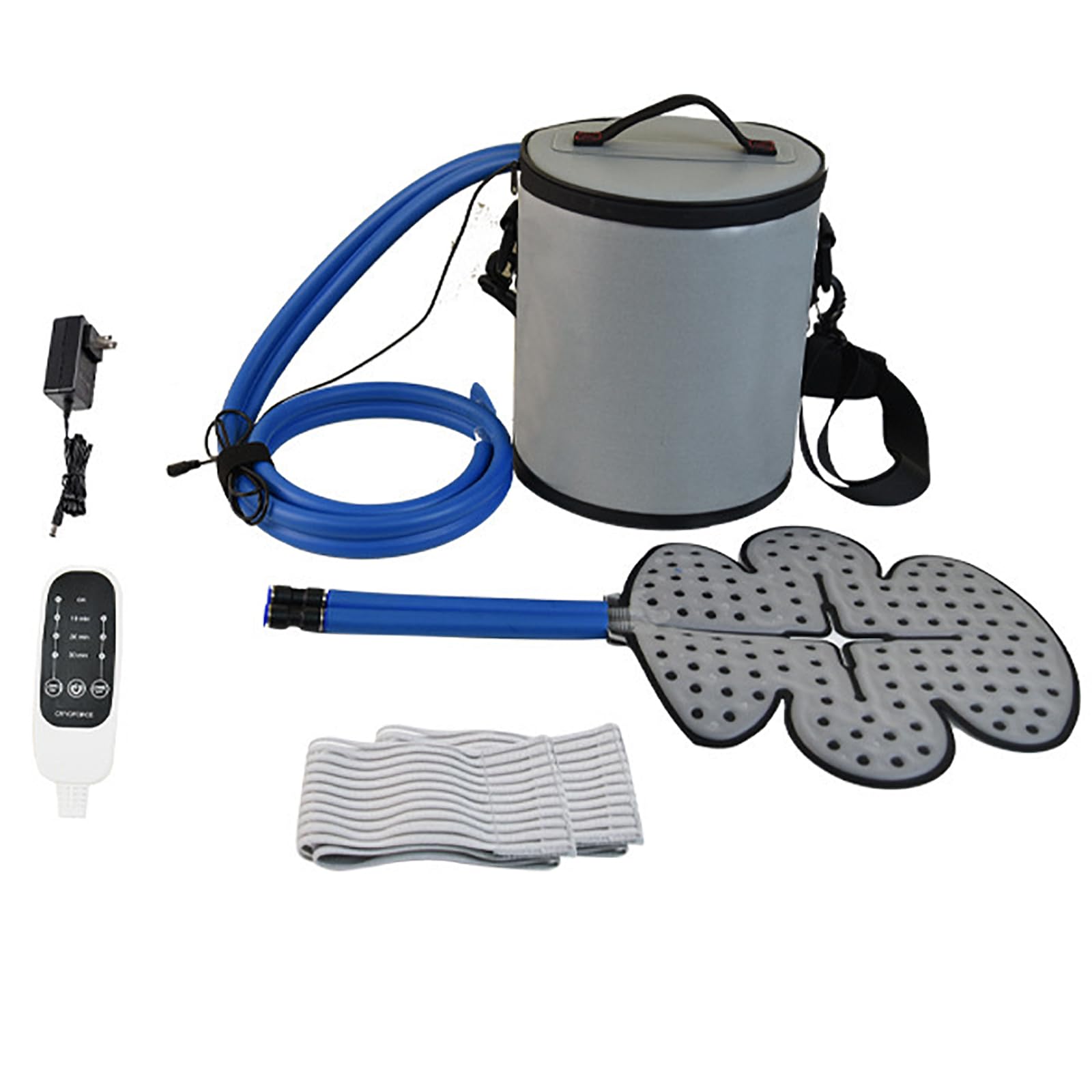 Máquina Terapia De Frío, Paquete Frío para Rodilla Crioterapia 5L con Control Remoto, Estanqueidad Ajustable Almohadilla Hielo Y Caudal Ajustable,circulación Agua Alta Velocidad,Alivio Dirigido