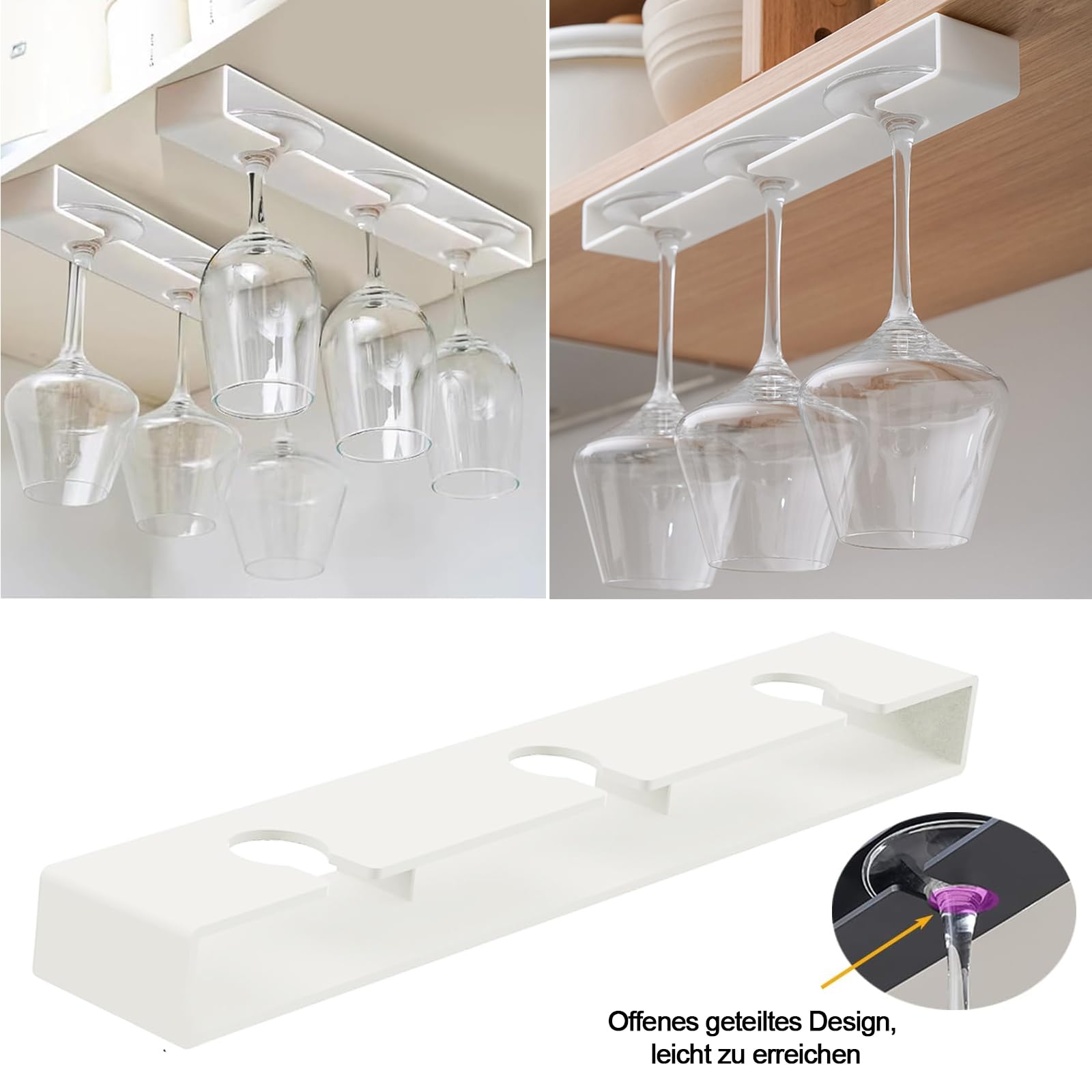 Anicy Supporti Appendibili Per Bicchieri Da Vino - Organizer Pratico Per Cucina, Bar E Ristorante - Foto 8