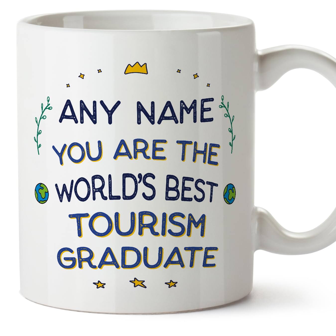 MUGFFINS Personalised Mug for Tourism Graduate - in English - World's Best - Funny Custom Gift for Colleagues - Ceramic 11oz Mug