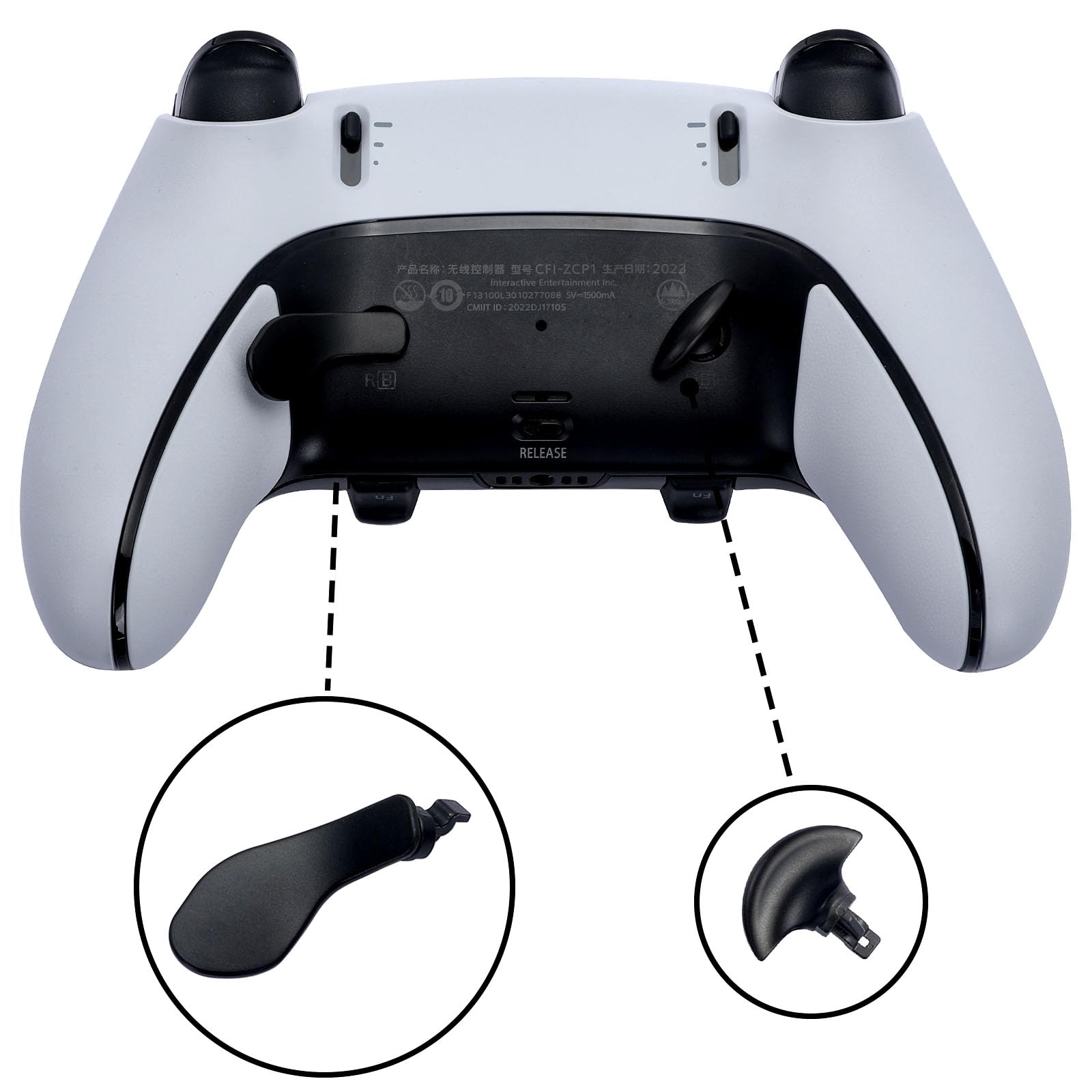 Metaliczne tylne łopatki do kontrolera PS5 Edge, wymienne metalowe tylne przyciski ze stali nierdzewnej, zamiennik do kontrolera PS5 Edge, kontroler nie jest dołączony