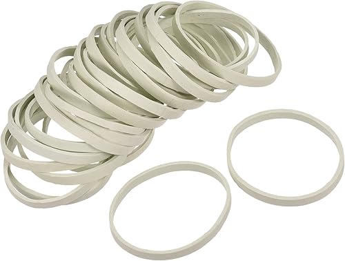 MECCANIXITY Banda de goma elástica blanca elástica de 1.65 pulgadas de diámetro para oficina en casa, paquete de 120