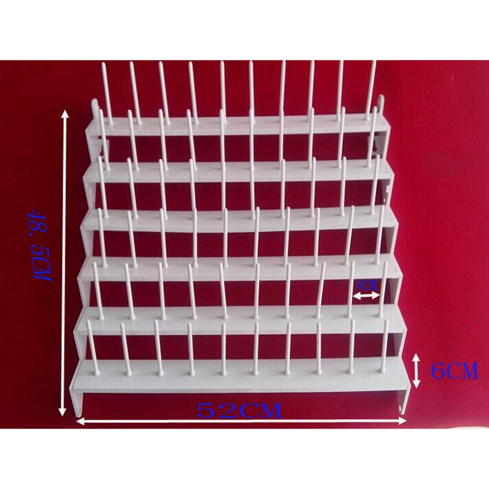 Organizador de Riel para Soporte para Carretes Estantería de Plástico Multifuncción para Bobinas de Costura Capacidad para 60 Carretes, de Montaje en Pared, Individual