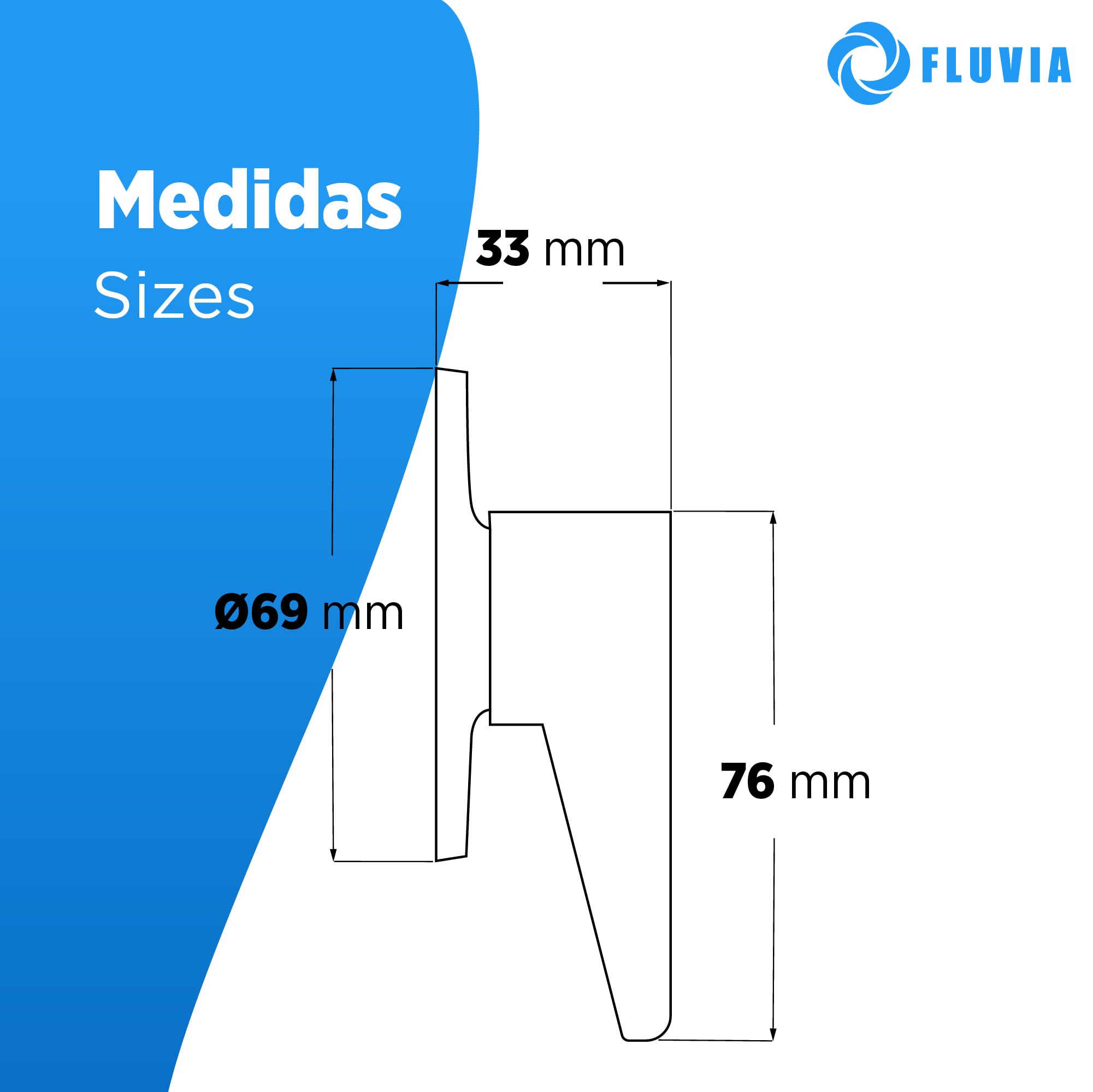 FLUVIA Embellecedor Llave Paso Mando Palanca Zamak Cromado Pulido 69x54 mm Compatible Ducha Grifo Empotrado Dorado