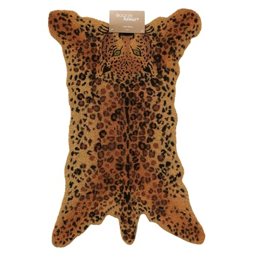 BOLTZE Fußmatte Roar (Farbe Braun, aus PVC und Kokos, LxBxH: 100 x 65 x 1,5 cm, Leopard Form, rutschfest, Fußabtreter, Wohnaccessoire) 2061315