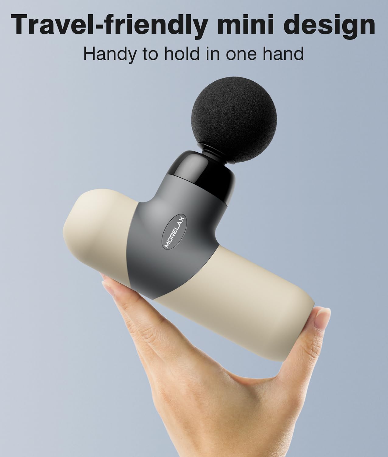 Morelax Mini Massagepistole Massagegerät Massage gun, handliche Massage Gun mit 6 Massageköpfen, 4 Geschwindigkeiten, bestes Geschenk, Massage Pistole zur Muskelkater und Steifheit