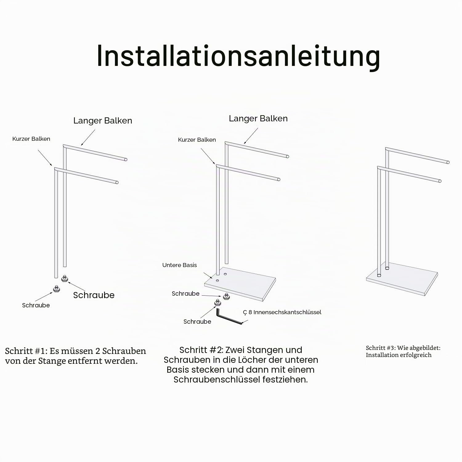 Freistehende Doppel-Handtuchhalter Badaccessoires Handtuchhalter Stand auf Boden Messing Chrom
