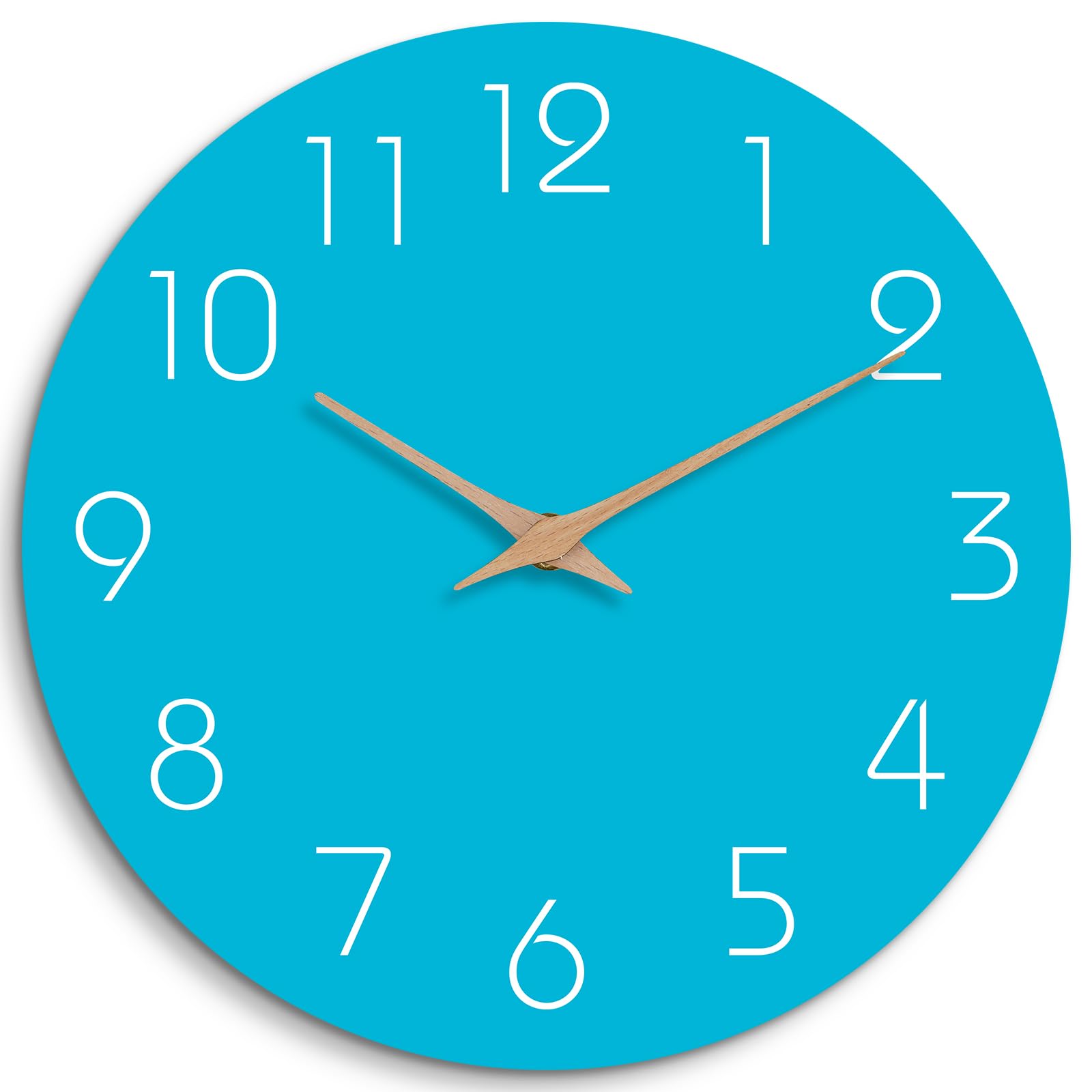 Mosewa Outdoor Wall Clock Silent Non-Ticking 10 Inch Wall Clocks Battery Operated Decorative for Patio,Pool,Porch Decor(10" Aqua)