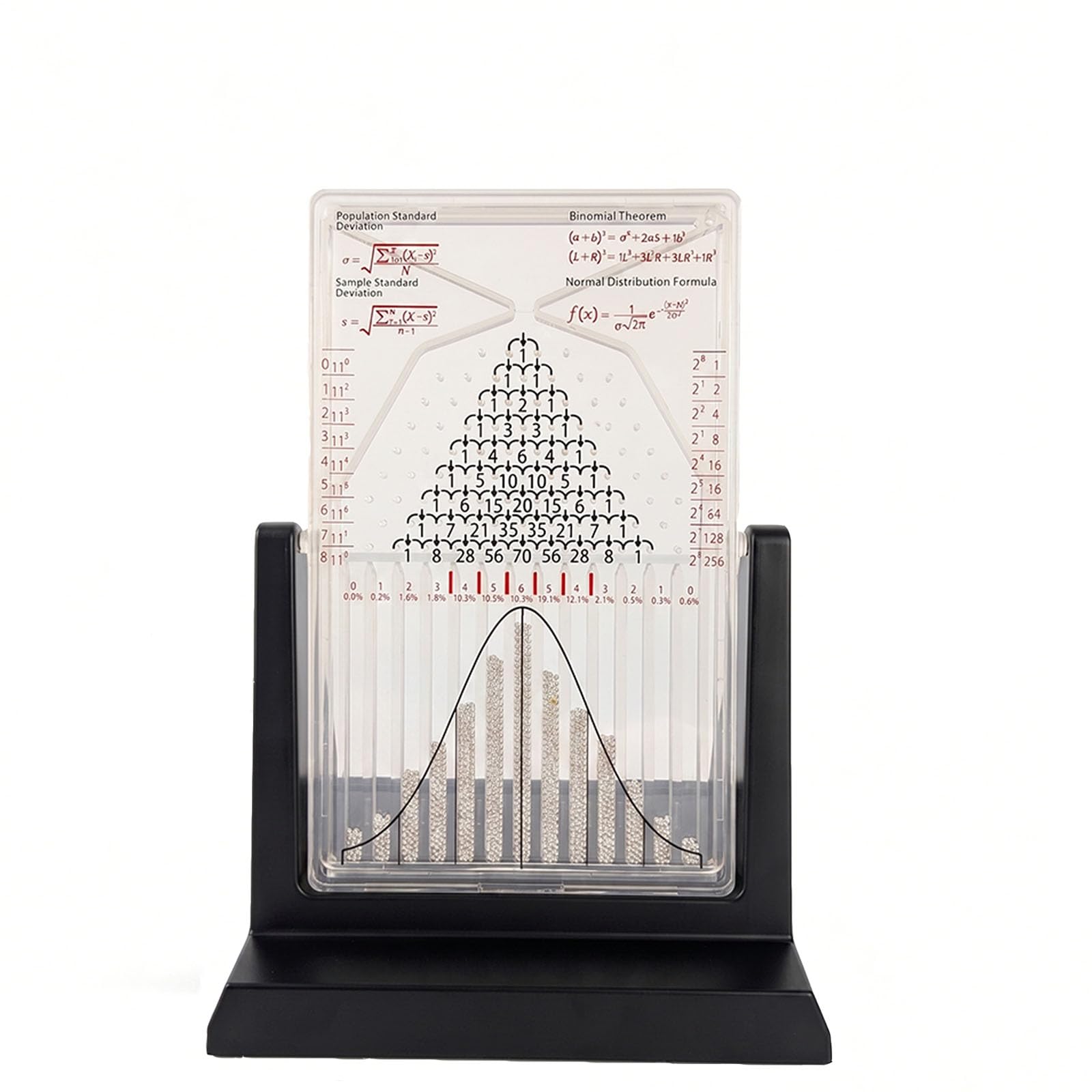 STDZQCWY Galton Board, Normal Bell Curve Probability Distribution Demonstrator, Triangle Statistical Teaching Model, Desktop Mathematical And Physics Experiment Tool, For Classroom And Home Learning