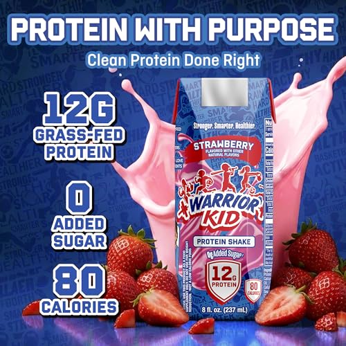 Image of Jocko Fuel Warrior Kid Grass Fed Protein Shake, Strawberry 8.25oz | 12 Pack