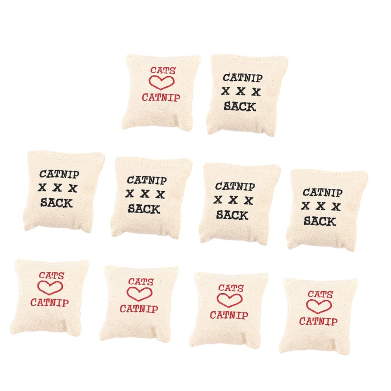 Happyyami 30pièces Sachets Toile De Catnip pour Chats Jouets Coton Doux Et Résistant Accessoires pour Animaux De Compagnie Plusieurs Styles