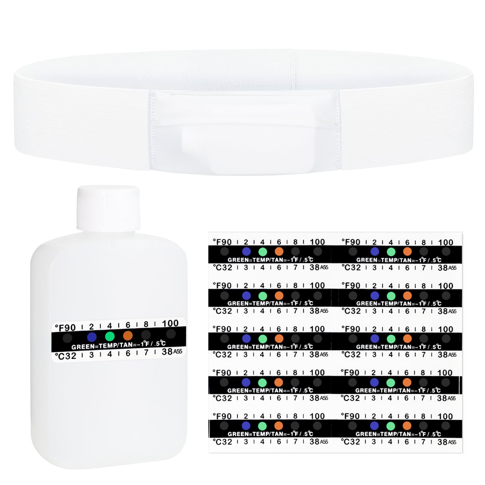 Urine Test Complete Kit, 3oz Synthetic Urine Bottle on Belt - Concealed Hi-Stretch Sample Guard Belt, Portable Empty Bottle, 10 Quick Urine