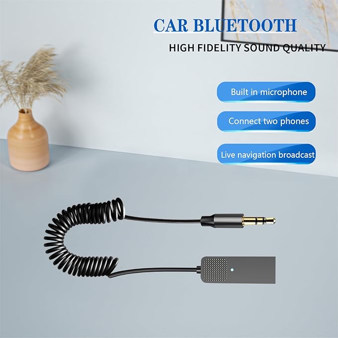 Adaptador Bluetooth 5.3 con Micrófono para Auto y Hogar miniatura 5