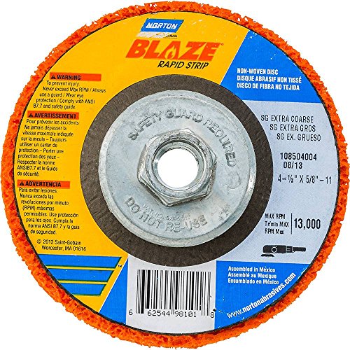 Norton Blaze Rapid Strip Depressed Center Non-Woven Disc, 4.5