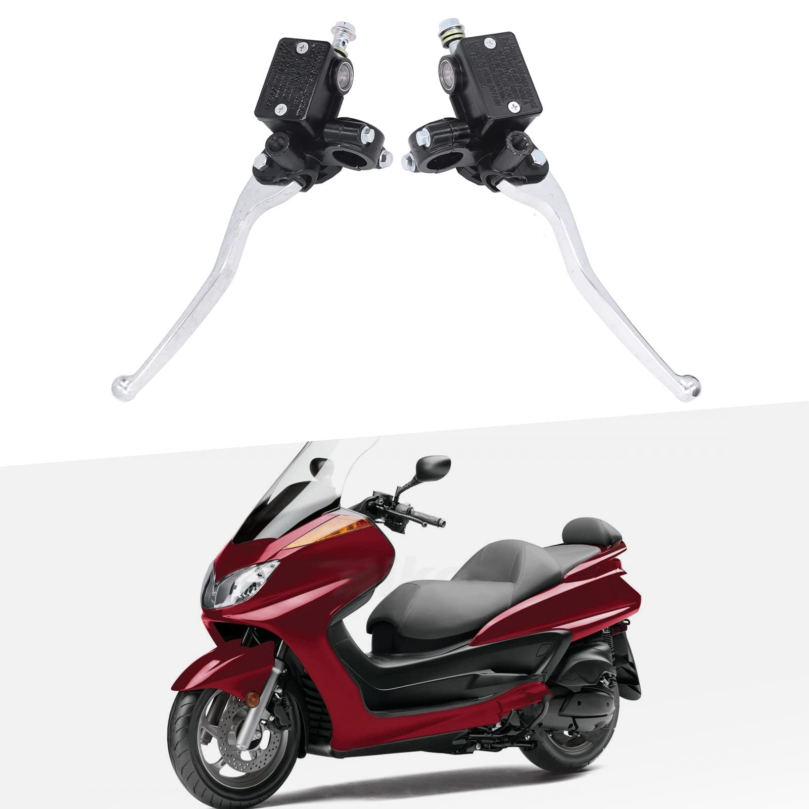 Aramox 2pcs 7/8in Moto Guidon De Frein Maître Cylindre Levier D'embrayage Universel Frein Embrayage Pompe Leviers Gauche Droite Remplacement pour Majesty Cruiser Scooter T2 T3 T5 T8