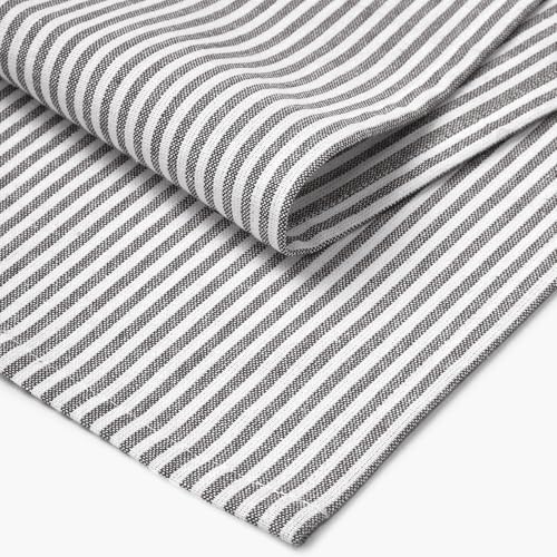 Image of Encasa XO Kitchen Towels Cotton Pack of 4 | 70x45 cm, Ticking Black - Dish Cloths | Highly Absorbent Cleaning & Wiping Cloths for Kitchen | Reusable Tea Towels