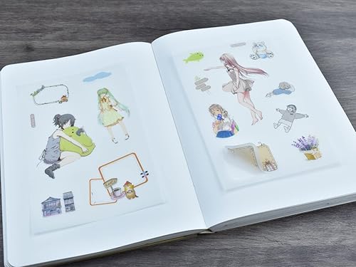 Miniatura 7 de 12 hojas de lindas calcomanías washi kawaii animales artesanales calcomanías decorativas para álbumes de recortes, planificador diario, collage