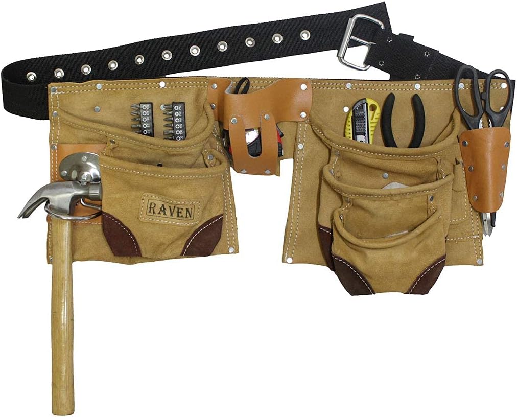 Raven Tool Pouches | Pink, Blue, Beige, Black | Nylon Belt + Leather Belt | Single Pouch + Double Pouch