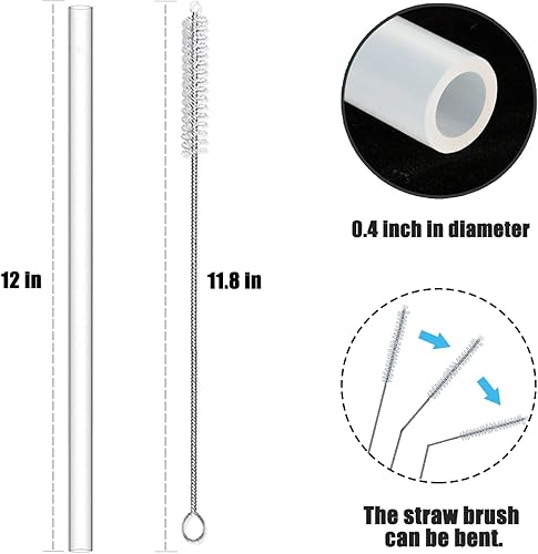 Miniatura 3 de 8 popotes de silicona compatibles con vasos Stanley de 40 onzas, popotes de repuesto suaves para popote Stanley Cup, popotes de 12 pulgadas
