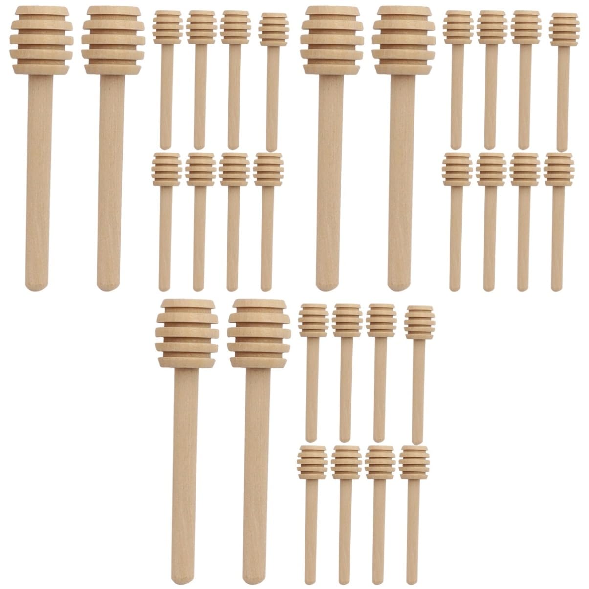 PRETYZOOM 30 Pcs Wooden Honey Stick Coffee Stirrer Sticks Coffee Syrups Honey Dispenser Stick Honey Stirrer Cocktail Stir Sticks Jam Stir Accessory Long Handle Honey Spoon re-usable