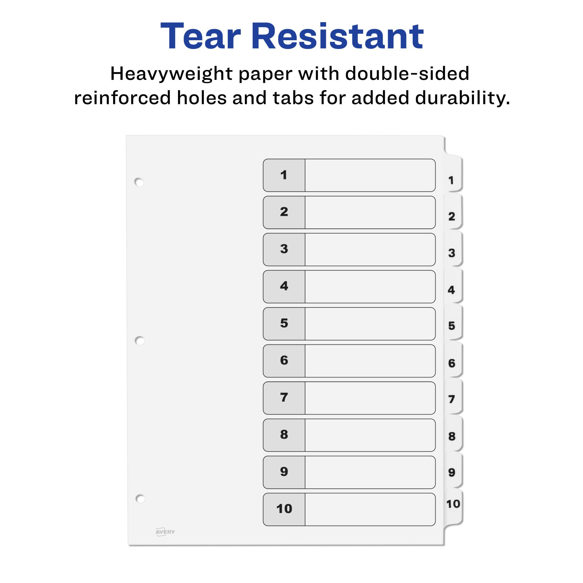 Divisori Per Raccoglitori Avery Ready Index - 3 Set Da 10 Linguette, Con Sommario Stampabile - Foto 9