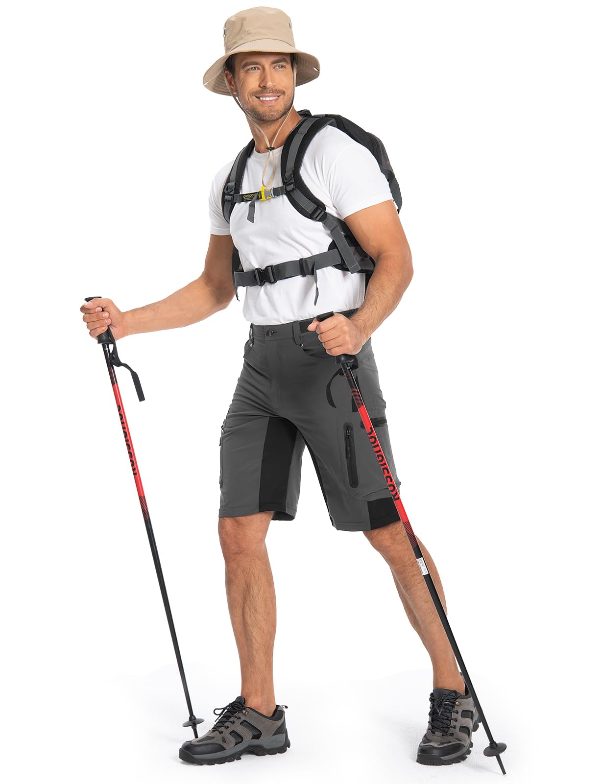 Hiauspor Pantaloni Corti da Mountain Bike da Uomo Pantaloni da Ciclismo MTB Pantaloni da Ciclismo Leggeri ad Asciugatura Rapida con Tasche con Cerniera Escursionismo all'aperto
