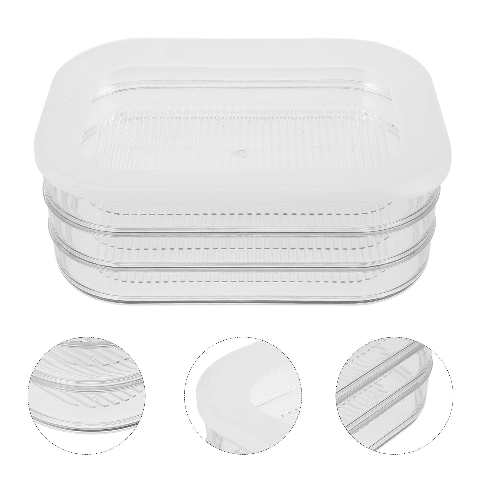 Contenedor para Almacenar Alimentos Tapa Transparente, Hermético Acrílico, Adecuado para Conservación de Tocino y Fiambres en Refrigerador