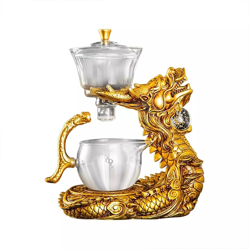 Kung Fu Glas Tee Set Halbautomatisches Teeset Magnetische Teekanne Faul Tropf Kung Fu Tee Set Kung Fu Teekanne- Tee Geschenke Für Männer(Kung-Fu-Teekanne)