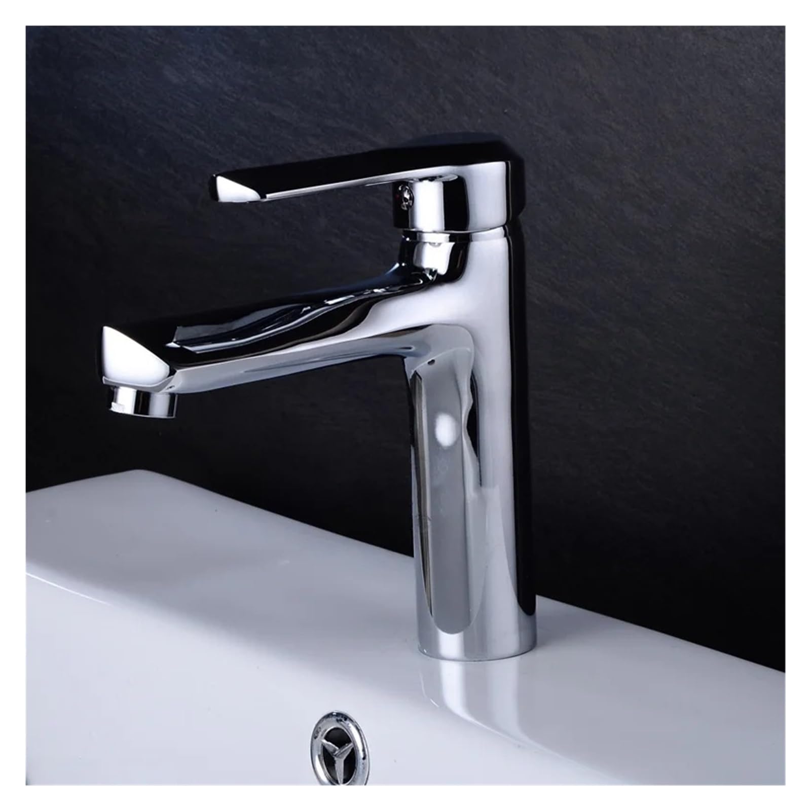 DFGHNBVC Chrome Cold And Hot Bathroom Faucets Brass Mixer Tap Deck Mounted Single Hole Basin Faucet Mixer Mixer Tap Faucet