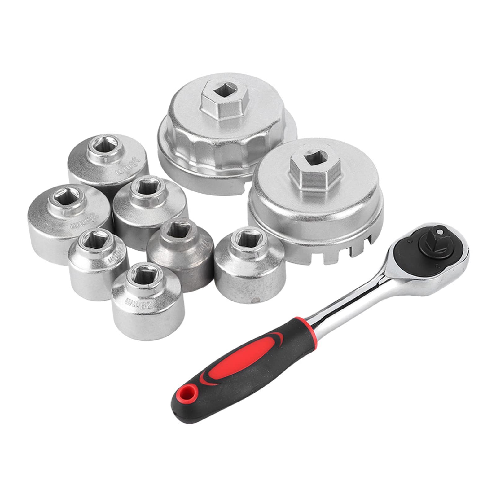 Hidyliu Juego de Llaves Universales para Filtro de Aceite, Extractor de Enchufes de Cromo Vanadio Duradero para Varios Vehículos, 10 Uds.