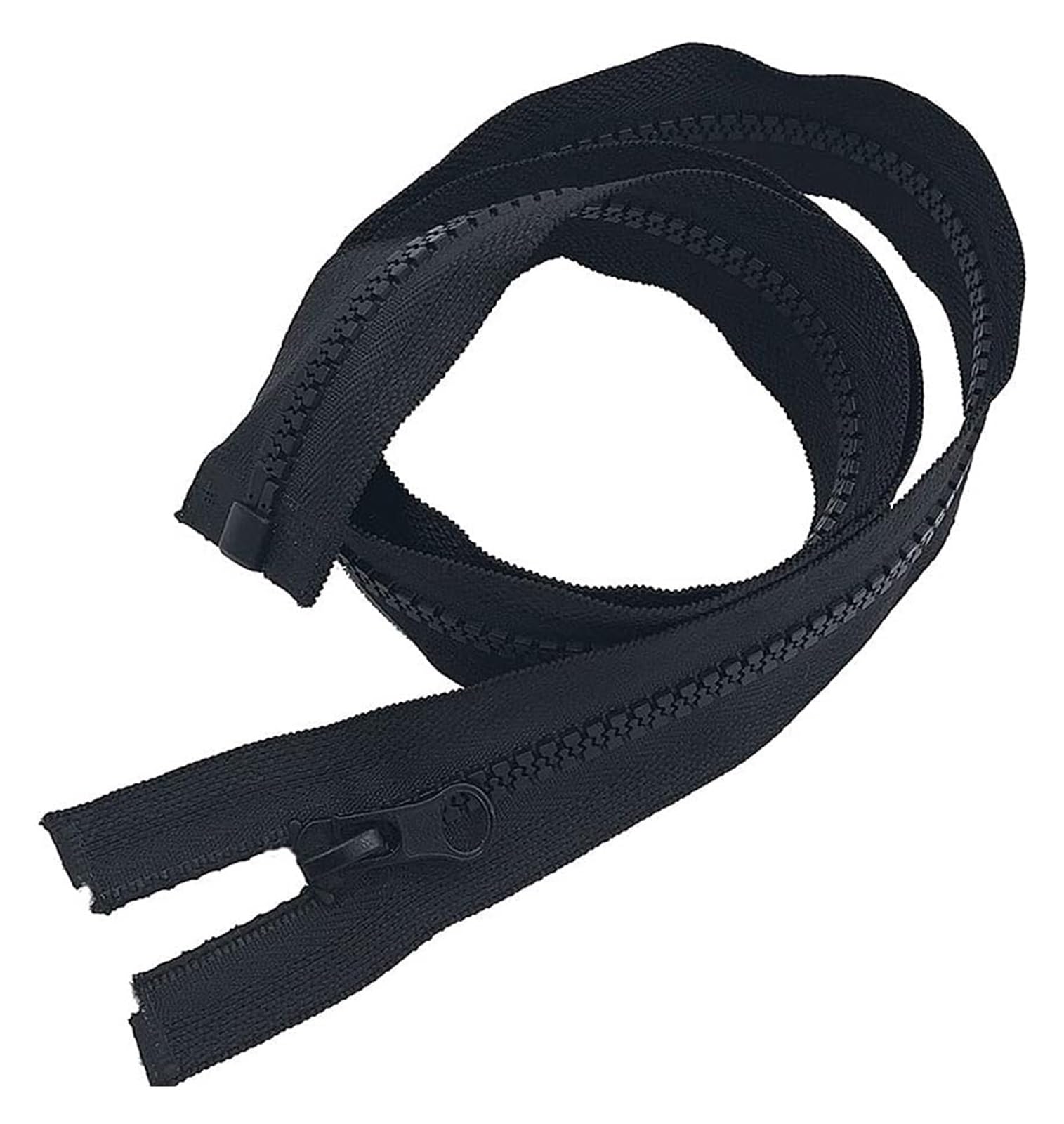 Zamki metalowe, zamki, zamek błyskawiczny, błyskawiczne otwarte, do szycia, z żywicy plastikowej 5# uchwytami na, czarne kurtki (60 cm (24 cale))(75cm(30 inch))