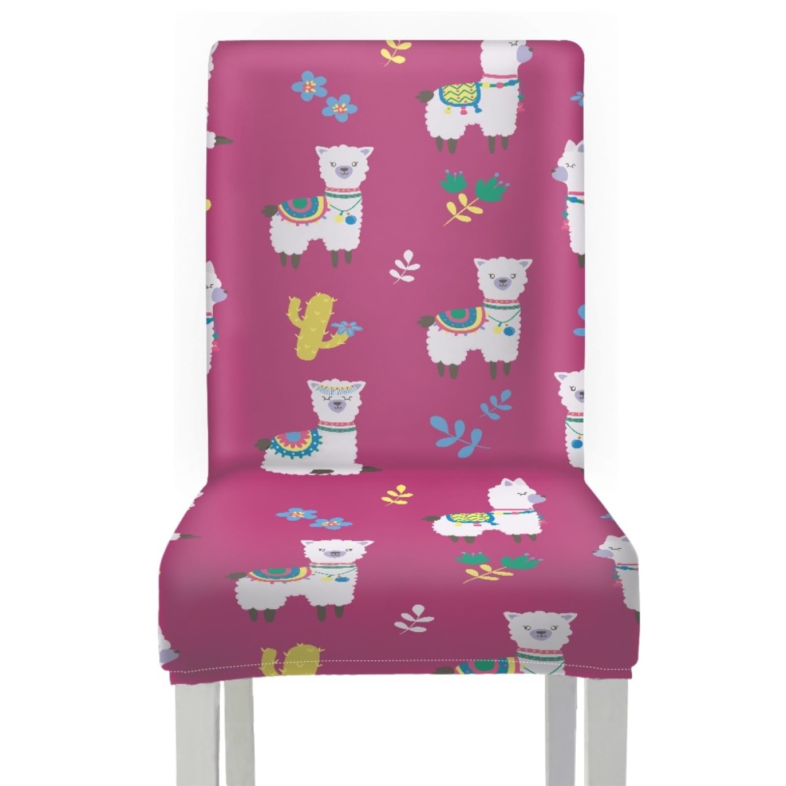 Stuhlüberzieher Rosa Weiß Stuhl Überzieher Stuhlhussen 6er Set | Spandex Stuhl Hussen Waschbar Abnehmbare Stretch Hussen für Stühle Langlebig Stuhlbezug Universal für Küche,Restaurant,Hotel