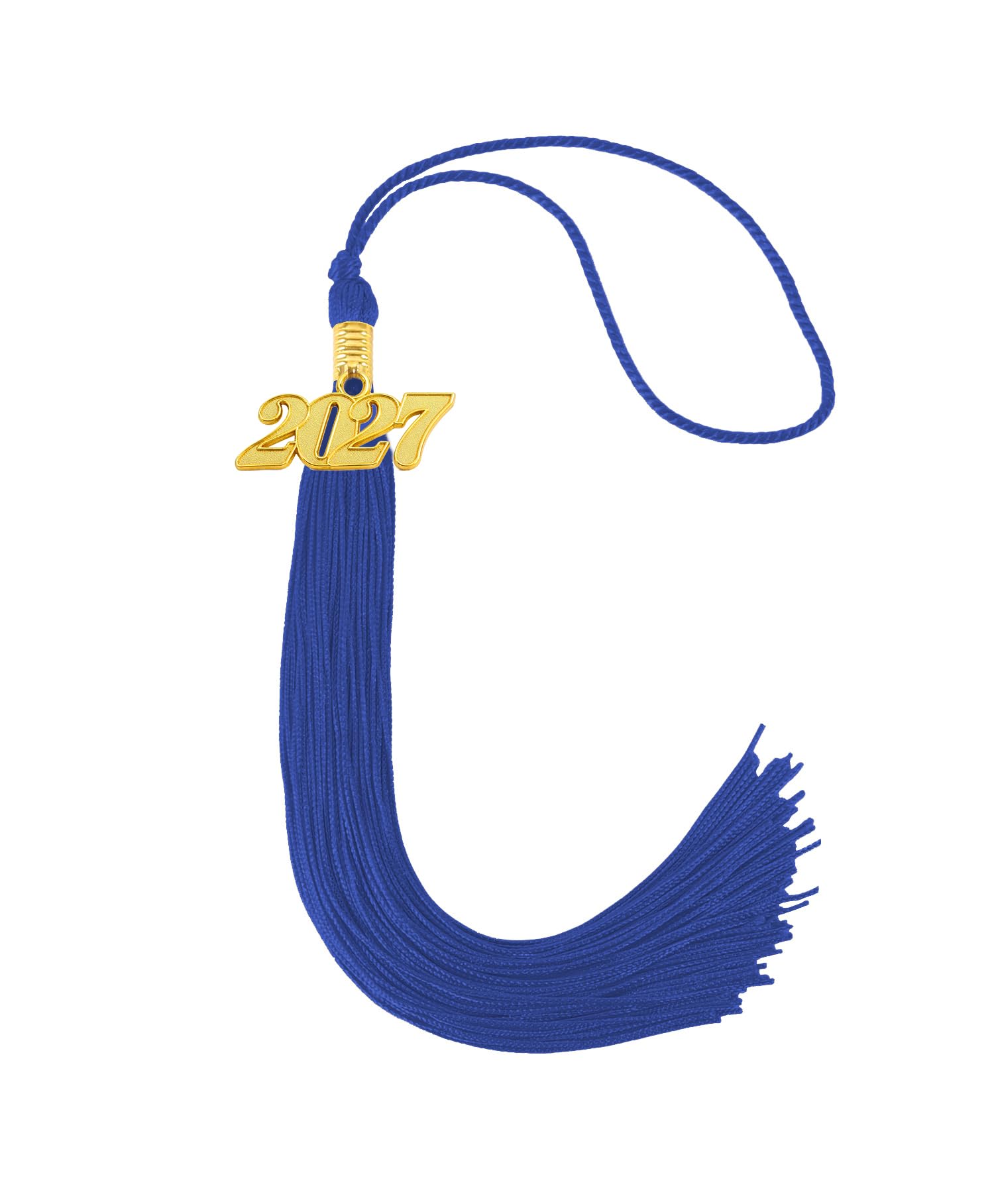 Graduation Tassel 2027 for Grad Cap,Royal Blue Tassel with Gold Charm