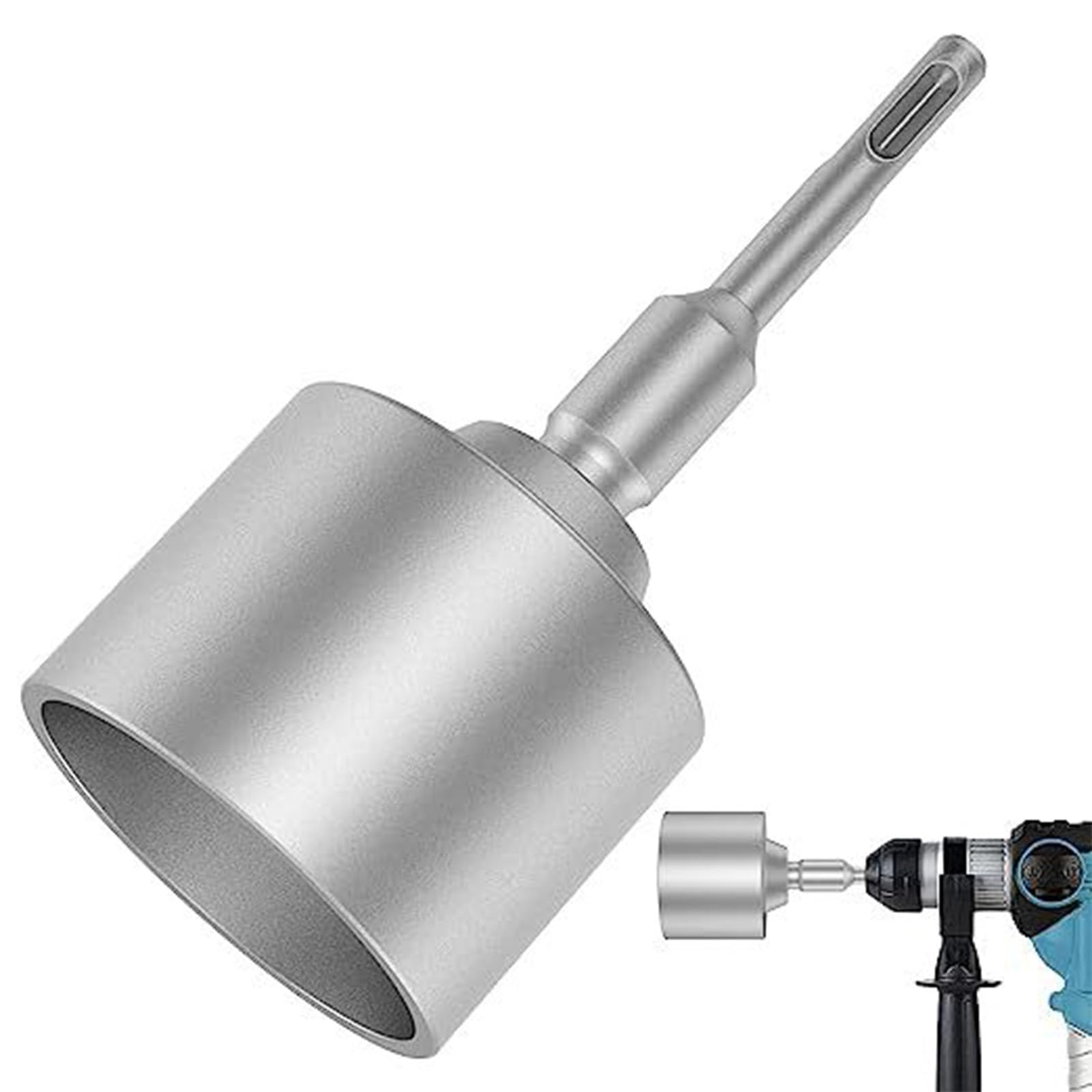 Msioytog 65Mm Ground Rod Driver Heavy Duty Steel Drill Bits Driver, Rotary Hammer Drill Ground Rod For Electric Hammer Drills Grounding Installation Tool