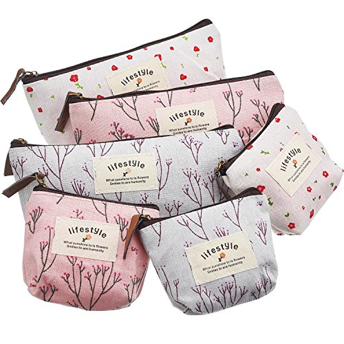 TecUnite Kit com 6 necessaires e estojos florais
