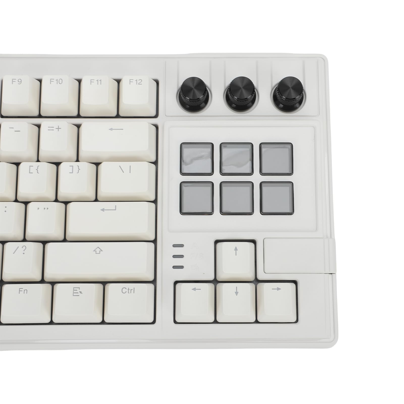 Cuifati Przewodowa Klawiatura Mechaniczna USB, 78 Klawiszy 6 Programowalnych Klawiszy LCD Czerwony Przełącznik Podświetlany RGB Funkcja Hot Swap, z 3 Przyciskami Przełączającymi 2 (WHITE)