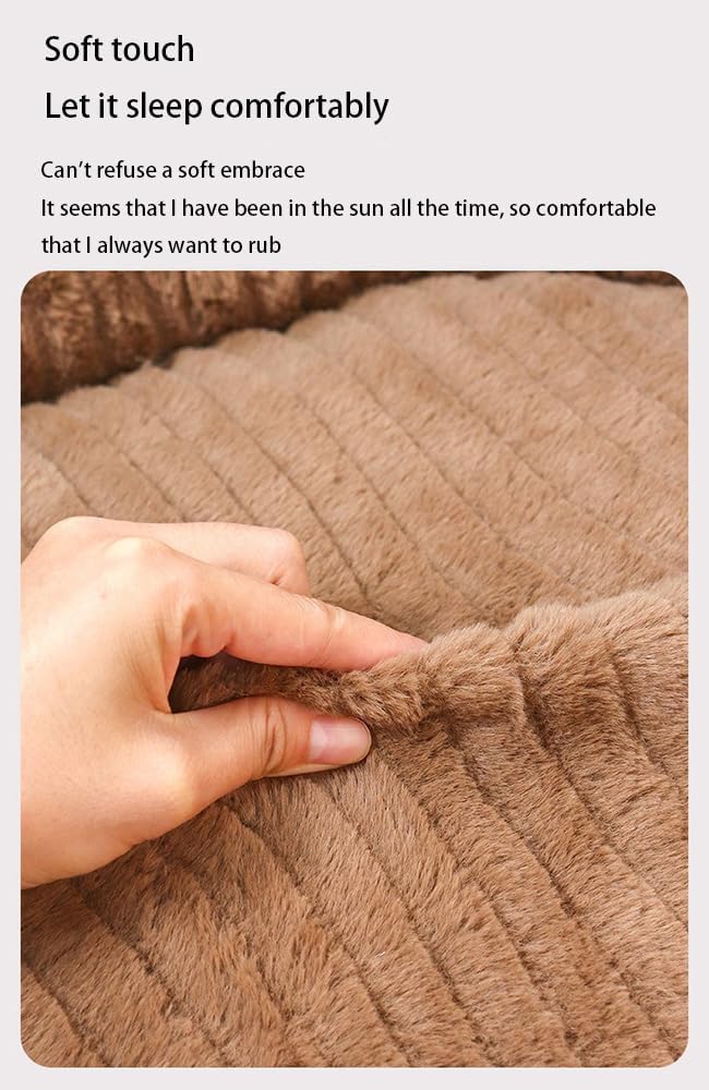 Fluffy Plush Calming Pet Sofa Sleeping Mat,Comfy Kennel Pad Couch Anti-Slip Dog Bed for Indoor Cat Bed.