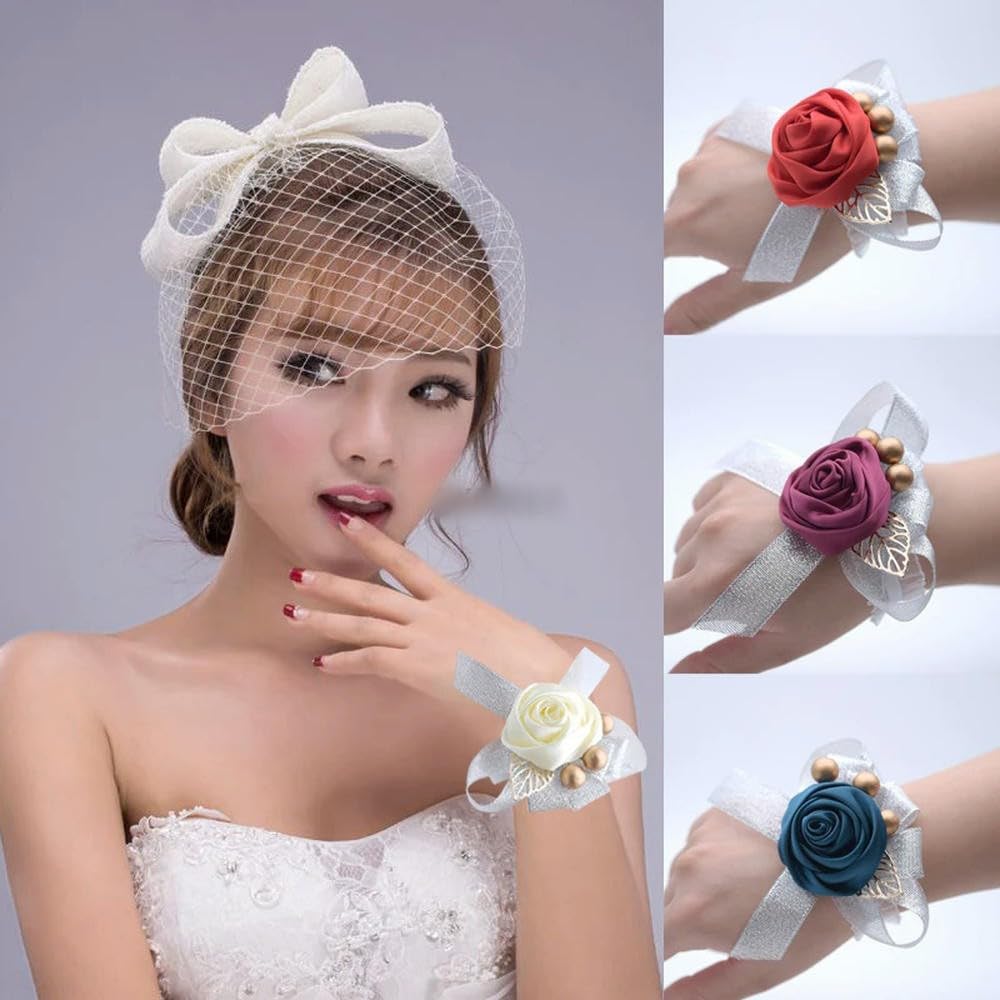ZBDP - Braccialetto da polso da donna, alla moda, per matrimonio, damigella d'onore, fiore all'occhiello, accessorio per matrimonio